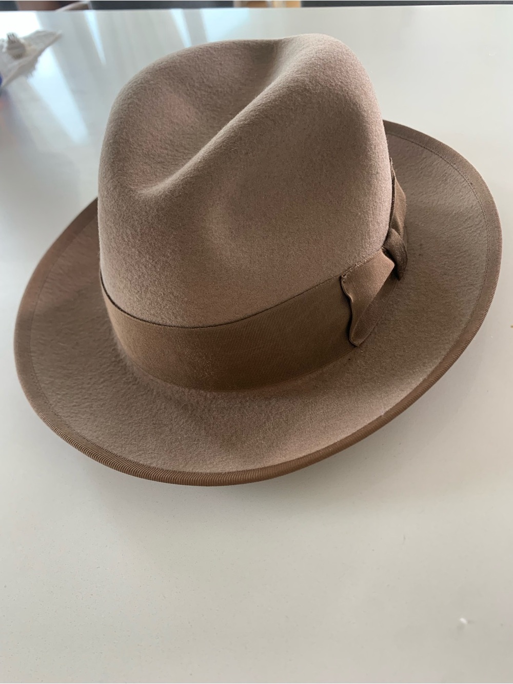 Men's Classic Brown Felt Fedora Hat